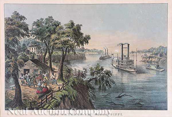 Appraisal: Currier and Ives Publishers Low Water on the Mississippi after