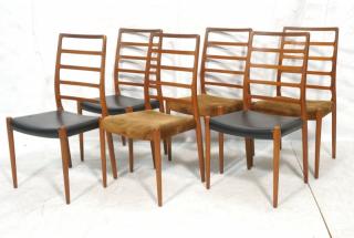 Appraisal: Set Teak Danish Modern Dining Chairs Stylish t Set Teak