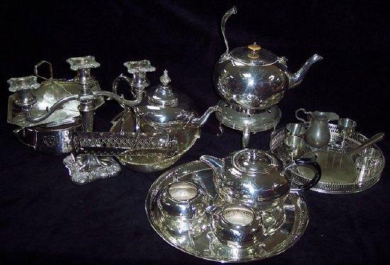 Appraisal: A plated tea service and sundry plate