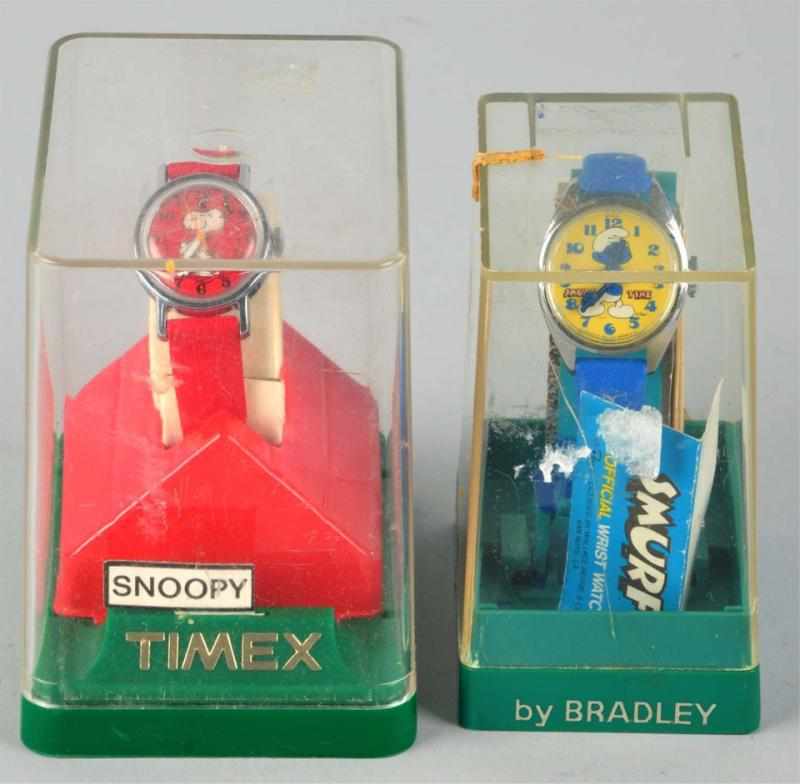 Appraisal: Lot of Smurf Snoopy Wrist Watches Both in their original