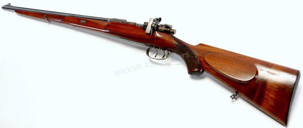 Appraisal: Custom German Mauser Bolt Action Sporting Rifle-Blued solid rib barrel