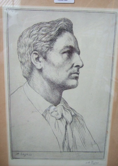 Appraisal: Alphonse Legros - Portrait of Jack Butler Yeats etching signed