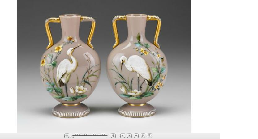 Appraisal: Pair of English enameled glass vaseslate th early th century