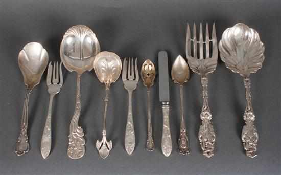 Appraisal: Assortment of American Aesthetic and Beaux Arts style flatware and