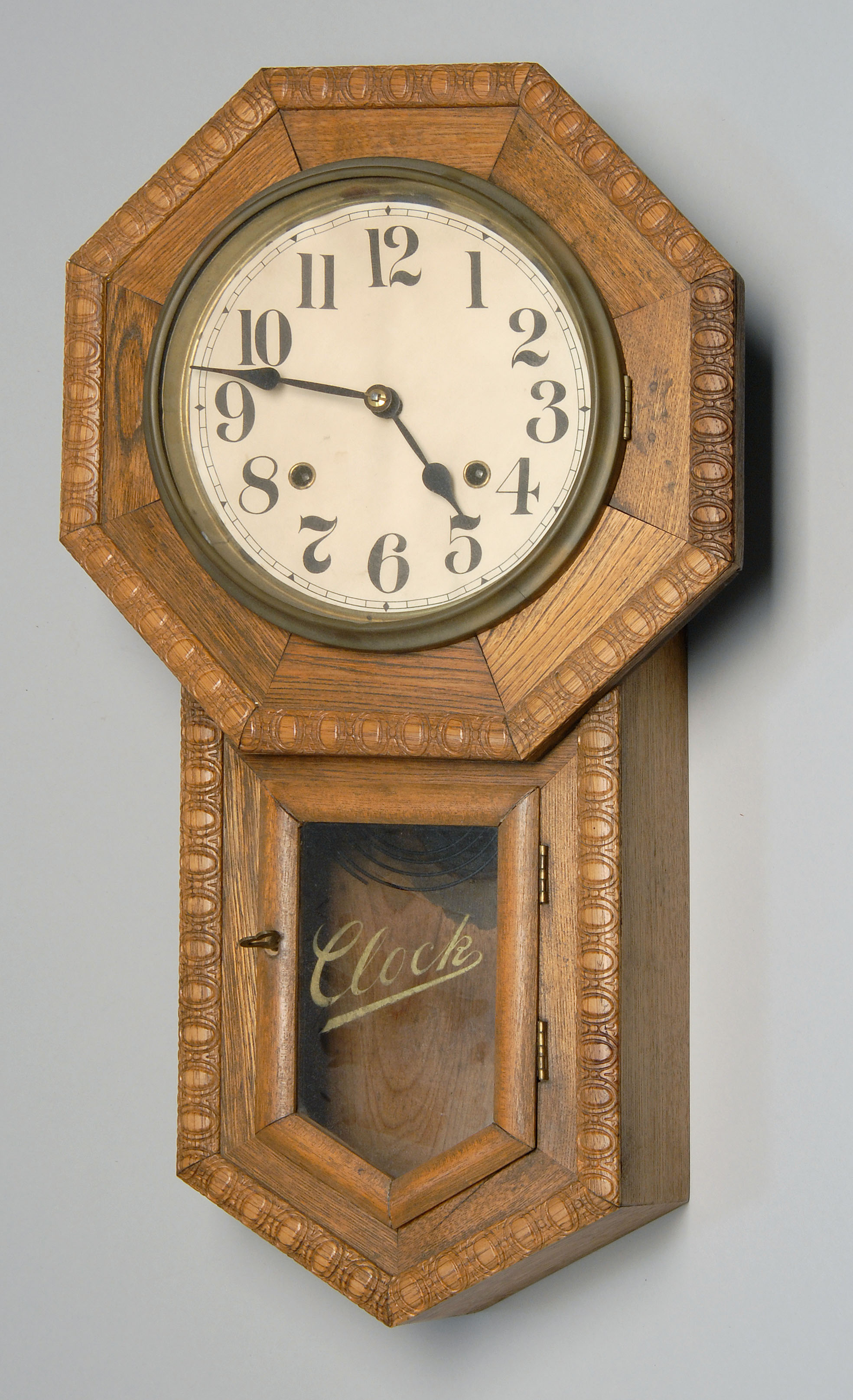 Appraisal: WALL CLOCK American Late th Early th CenturyOak case Paper