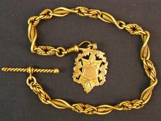 Appraisal: ct gold fancy Albert with pendant length grams