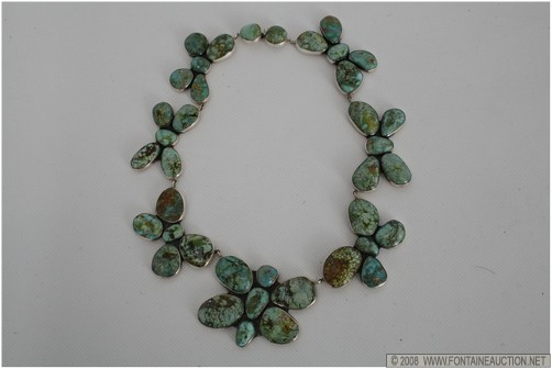 Appraisal: TURQUOISE SQUASH BLOSSOM NECKLACE