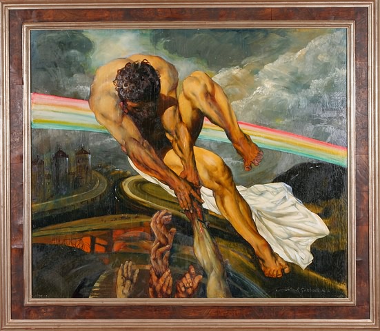 Appraisal: Resurrection oil on panel x SLR John Grabach Artist American