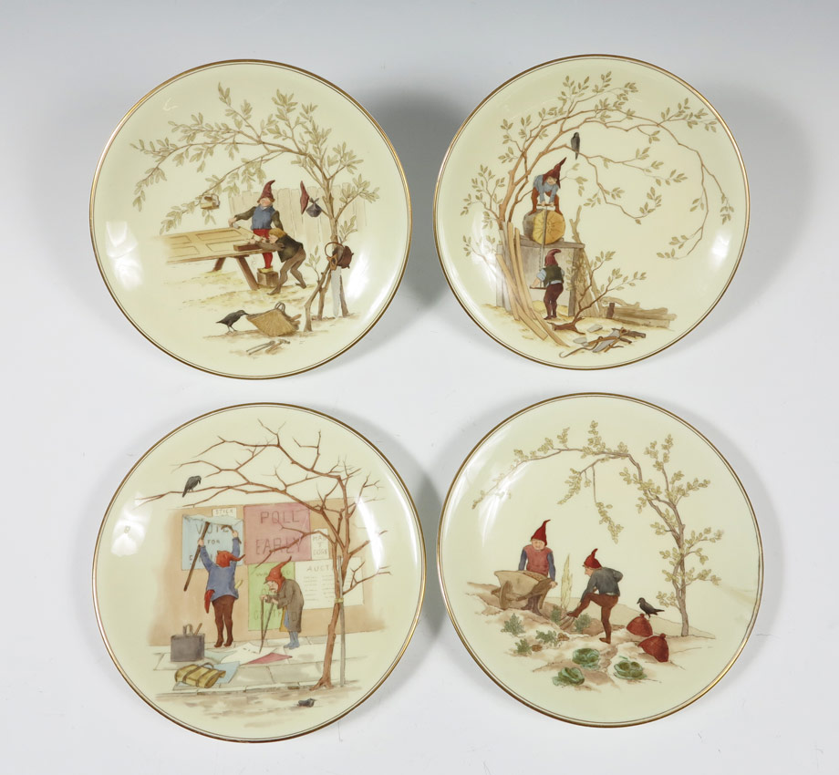 Appraisal: SET OF ROYAL WORCESTER GNOME PLATES Each depicting the images