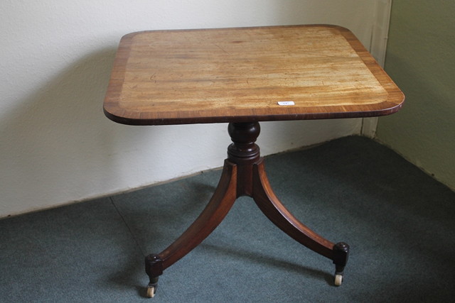 Appraisal: A TH CENTURY MAHOGANY SQUARE TIP-UP OCCASIONAL TABLE having a