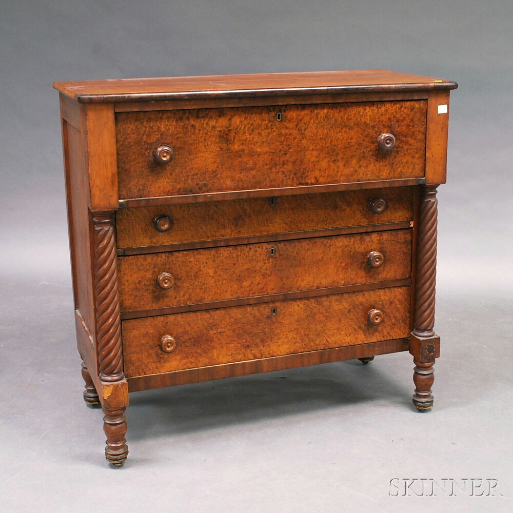 Appraisal: Classical Bird's-eye Maple Veneer Chest of Drawers America early th