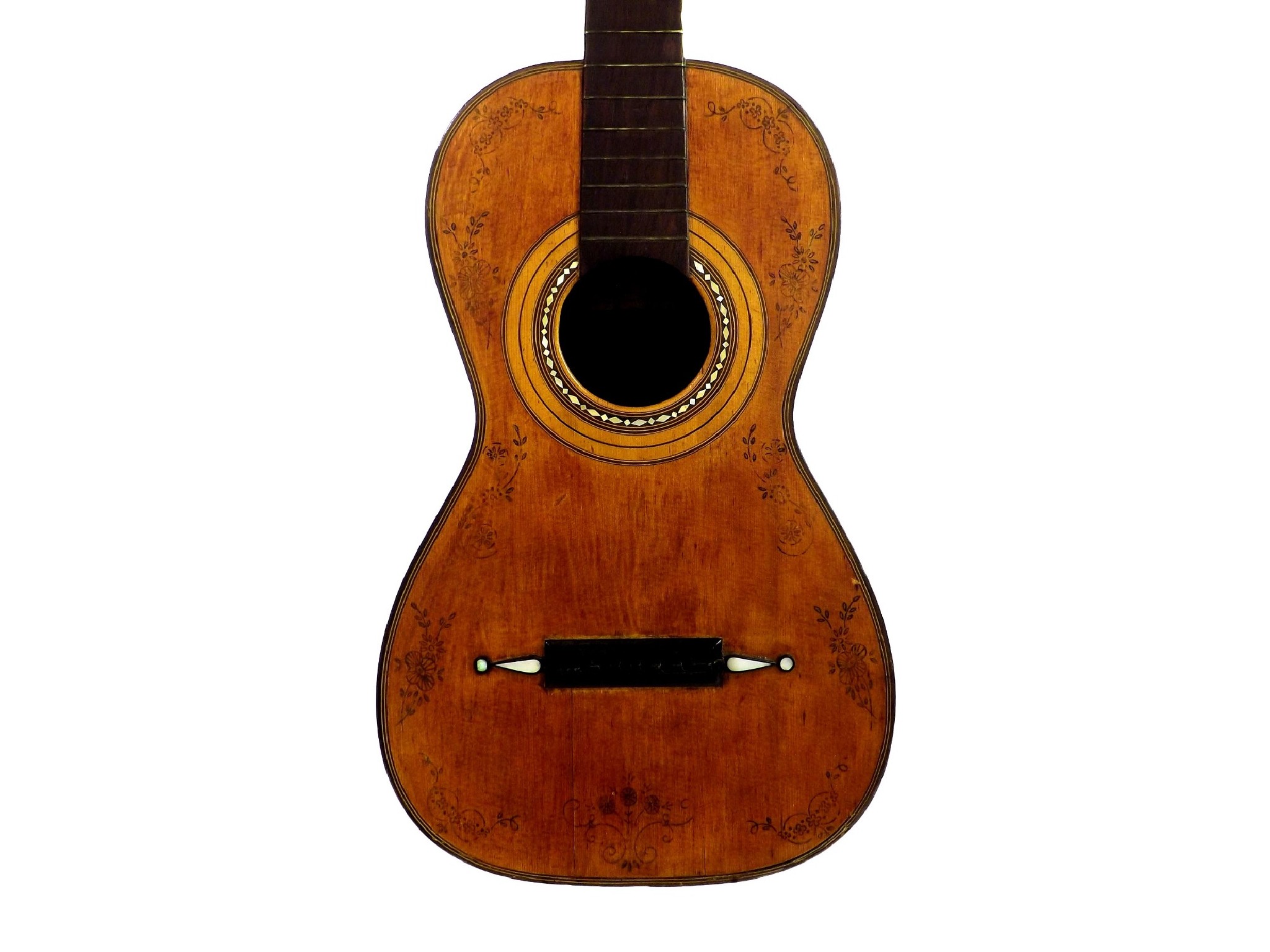 Appraisal: Early th century English small bodied guitar labelled Panormo Fecit