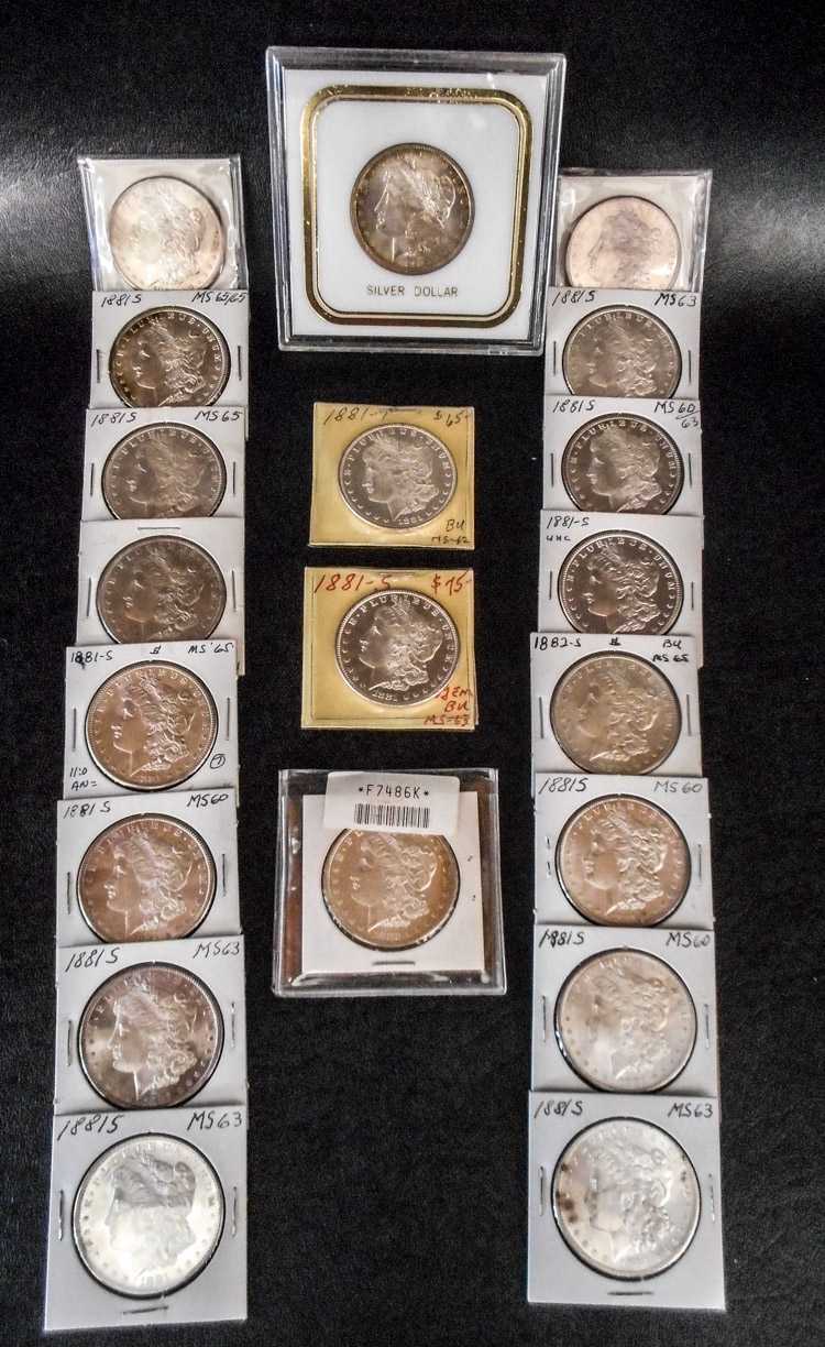 Appraisal: TWENTY U S SILVER MORGAN DOLLARS -P -S -O -O