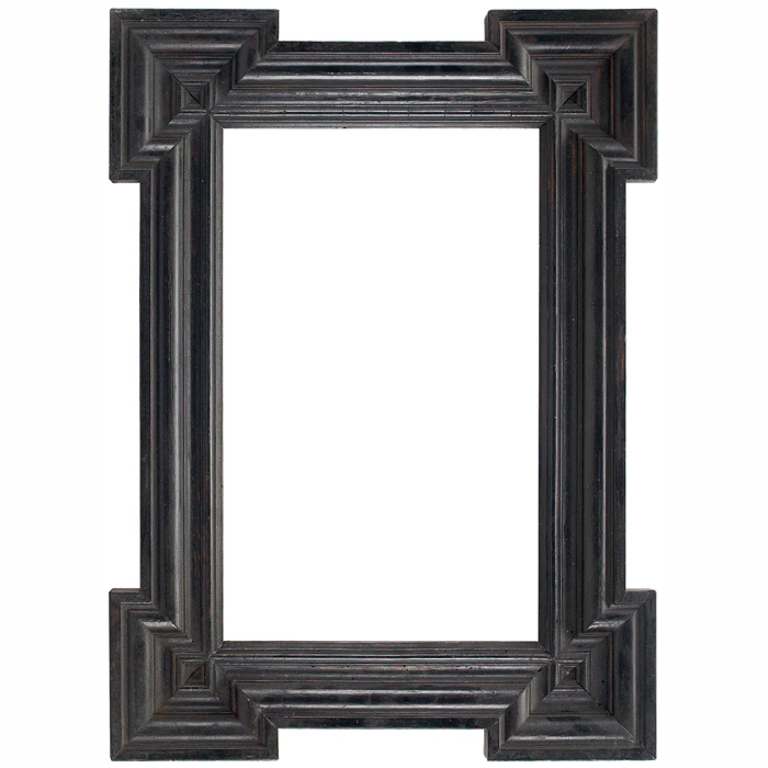 Appraisal: Arts Crafts frame carved form with squared corners painted black