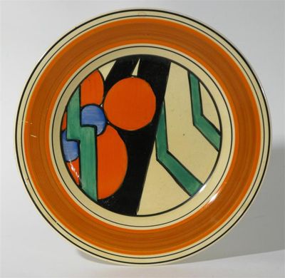 Appraisal: Orange Picasso Flower' a Clarice Cliff Bizarre plate painted in