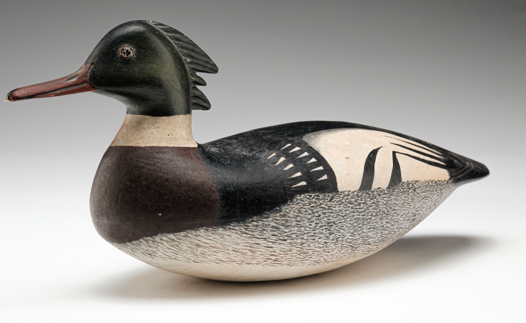 Appraisal: MERGANSER DECOY BY JOHN HILLMAN New Jersey mid th century