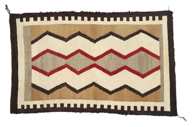 Appraisal: Native American Navajo hand-woven wool rug early th c approx