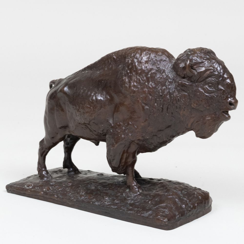 Appraisal: Attributed to Edwin Willard Deming - Buffalo Bronze inscribed 'EW