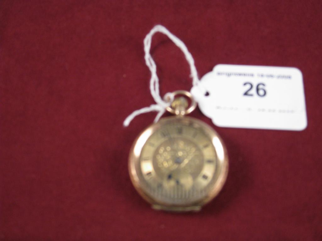 Appraisal: A George V ct gold cased Fob Watch with floral