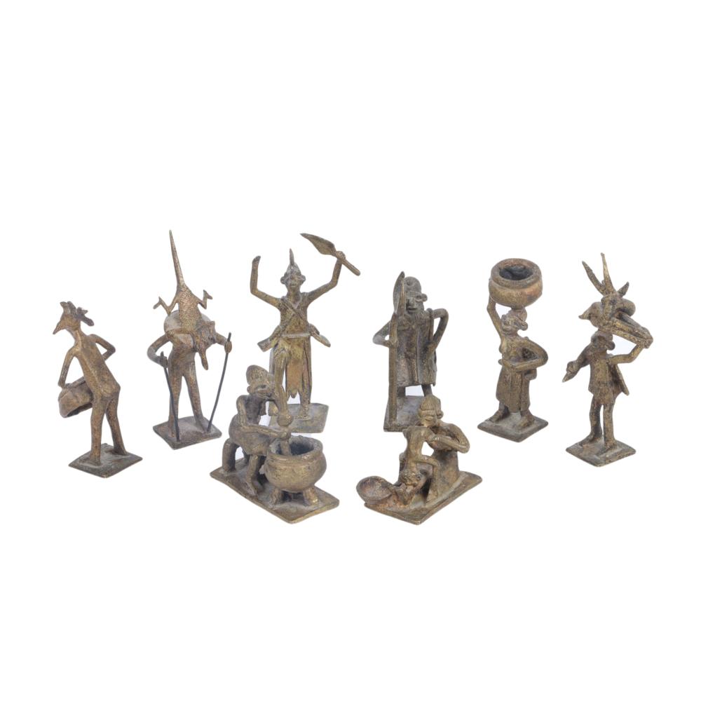 Appraisal: DERME MOROU AFRICA FRANCE - EIGHT FIGURES PORTRAYING VILLAGE LIFE