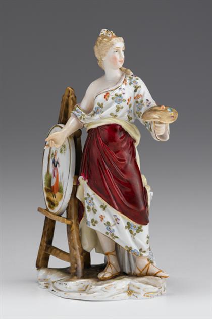 Appraisal: Volkstedt porcelain figure emblematic of Art early th century Modeled