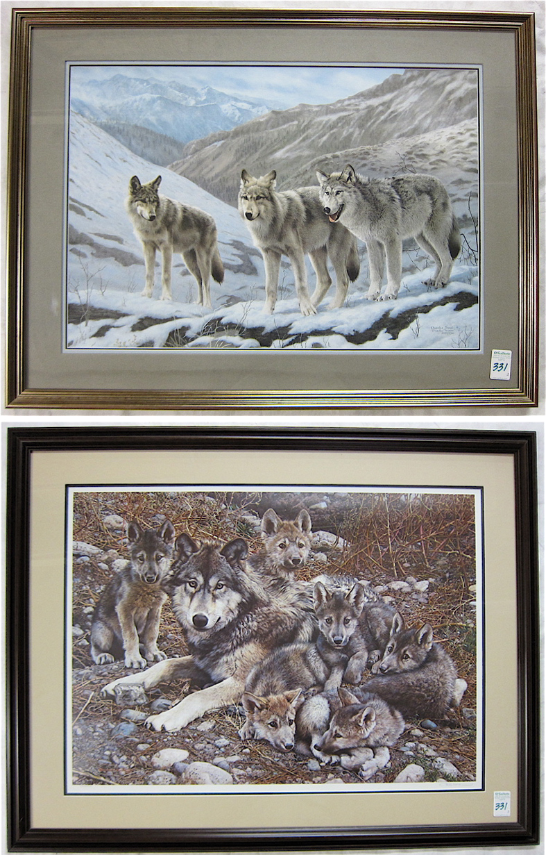 Appraisal: TWO LIMITED EDITION WOLF PRINTS Charles Frace American b The