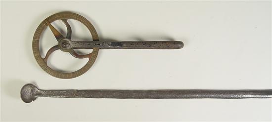 Appraisal: Blacksmith Made Rock Dust Spoon th Century Used to clear