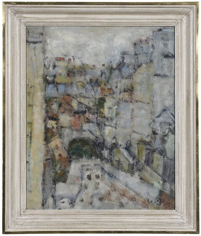 Appraisal: Paul Crotto France American - Untitled abstract of a city