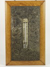 Appraisal: WALL THERMOMETER - Silvered bronze wall thermometer on oak panel