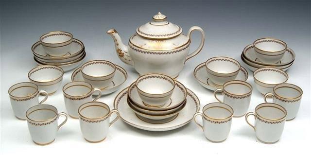 Appraisal: A NEW HALL PART TEA SERVICE pattern number with black