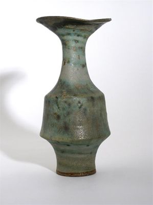 Appraisal: Lucie Rie - a stoneware bottle vase with flattened flaring