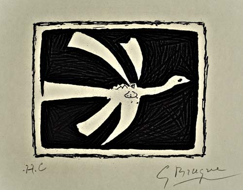 Appraisal: GEORGES BRAQUE Ao t Aquatint printed in black on greenish