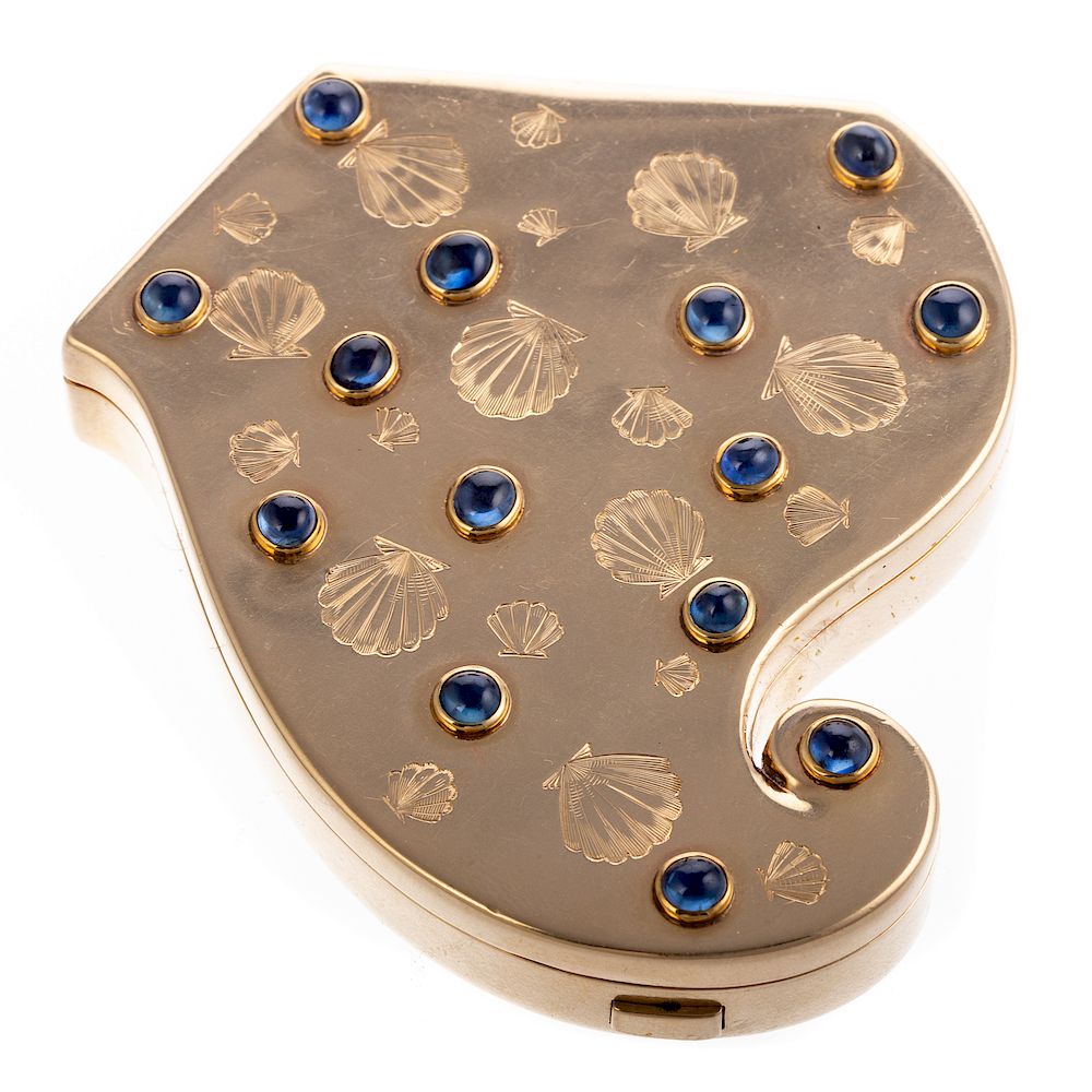 Appraisal: A Ladies Cartier Compact with Sapphires in K K yellow