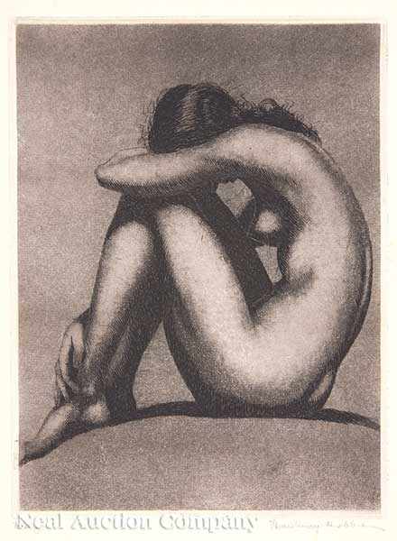 Appraisal: Morris Henry Hobbs Louisiana - Tristeza - drypoint and aquatint