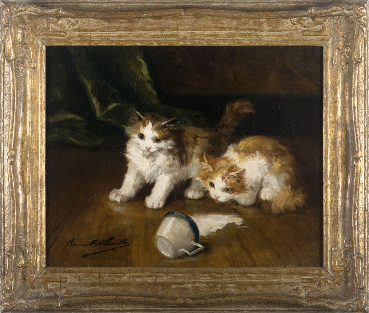 Appraisal: ALFRED ARTHUR BRUNEL DE NEUVILLE FRENCH - TWO KITTENS WITH