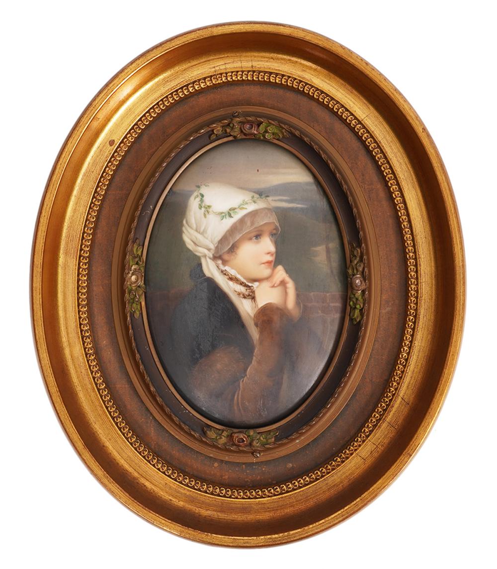 Appraisal: KPM TH C PLAQUE 'GERMAN BRIDE'KPM th C Belle Epoque