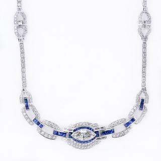 Appraisal: Art Deco Style Approx Carat Diamond Carat Calibre Cut Sapphire