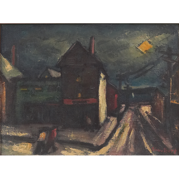 Appraisal: Harry Shoulberg American - Street Scene c oil on canvas