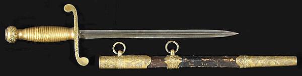 Appraisal: An Imperial Russian navy honor dagger Straight unmarked inch blade