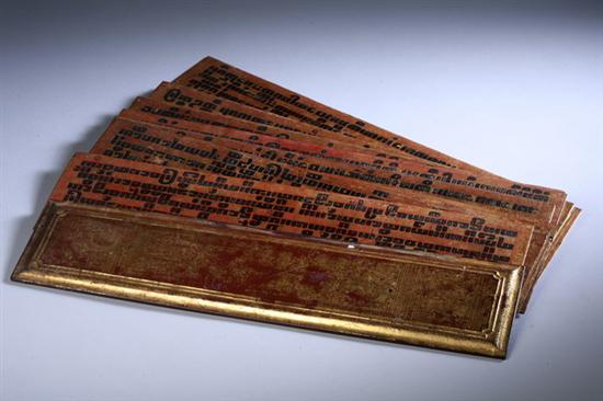 Appraisal: A BURMESE GILT AND LACQUER SUTRA Late th-early th century