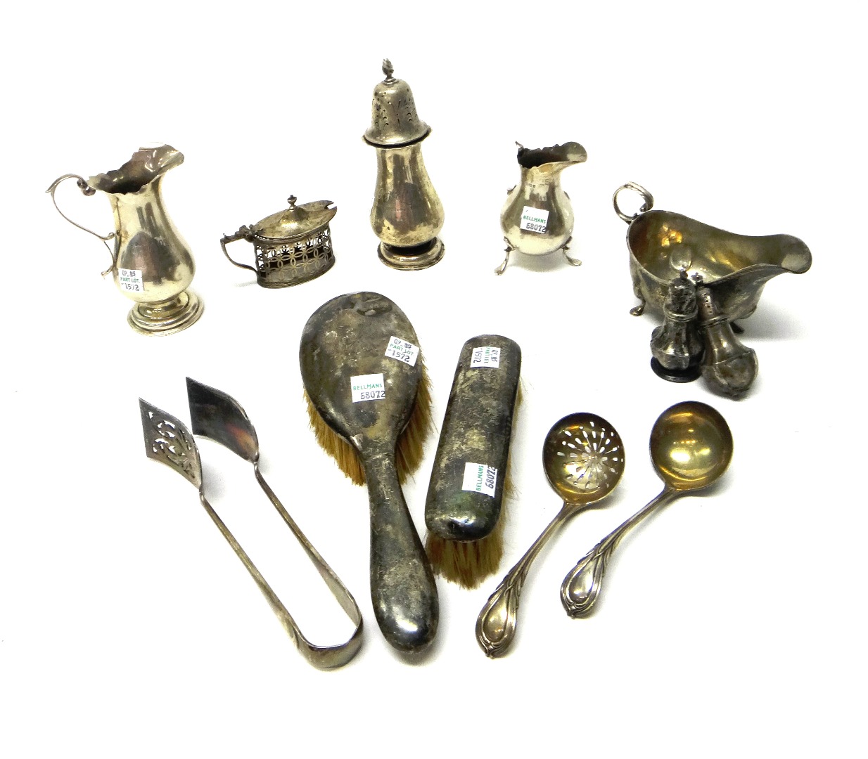 Appraisal: Silver and silver mounted wares comprising a sugar caster a