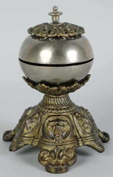 Appraisal: Brass Twist Service Bell with Faces in Base Working Condition