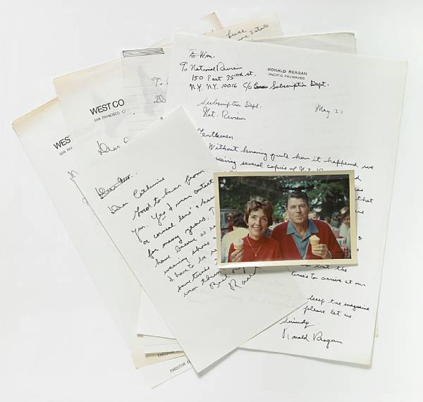 Appraisal: Americana ARCHIVE OF REAGAN LETTERS WRITTEN AS GOVERNOR Autograph Letters