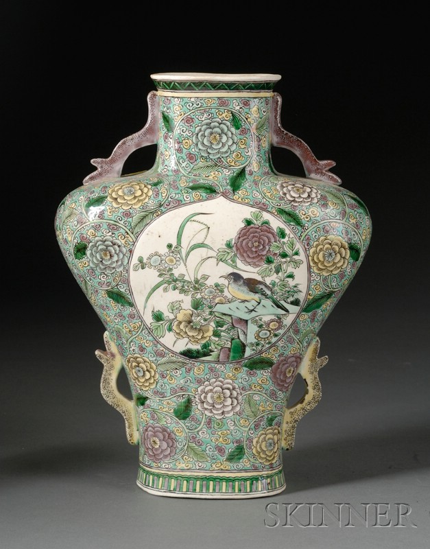 Appraisal: Porcelain Vase China th century famille verte decoration of reserves