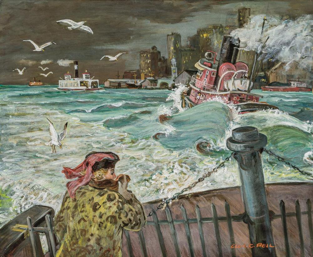 Appraisal: CECIL CROSLEY BELL American - Goodbye Manhattan ca oil on