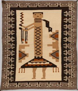 Appraisal: Navajo Single Figure Yei Rug Navajo rug weaving with single