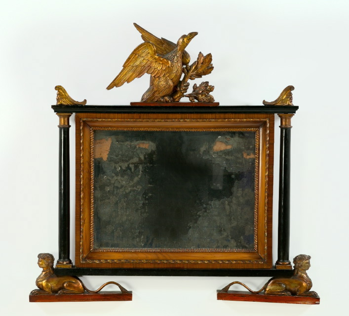 Appraisal: Rare Russian Carved and Parcel-Gilt Palisander and Ebonized Wood Overmantel