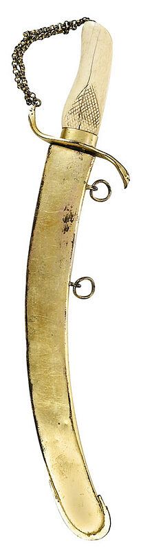 Appraisal: Arming Sword and Scabbard curved blade decorated with early American