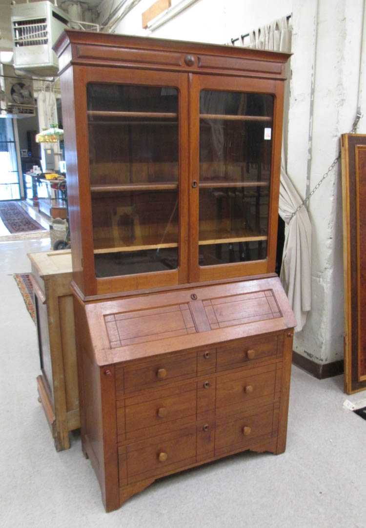 Appraisal: VICTORIAN WALNUT SECRETARY BOOKCASE American last quarter of the th