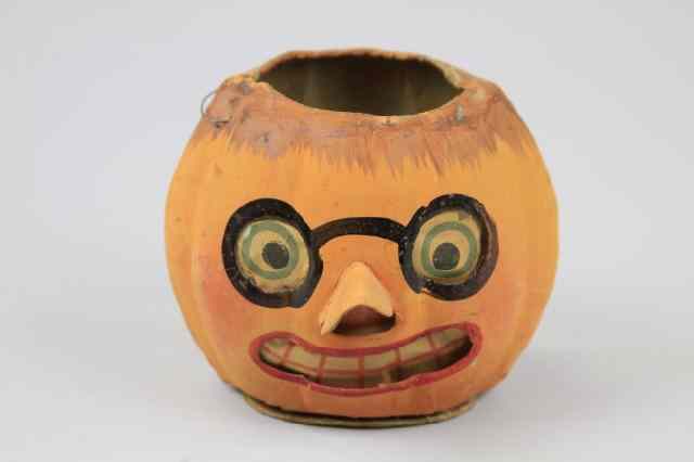 Appraisal: EXAGGERATED NOSE JACK-O-LANTERN Funny looking exaggerated nose jack-o-lantern with brown